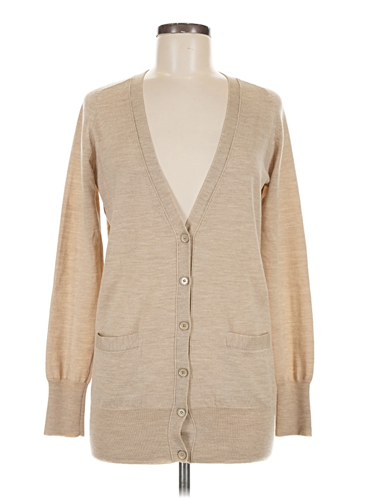 Pre-owned Jcrew Wool Cardigan Sweater In Tan