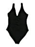 Nicole Miller Studio Solid Black One Piece Swimsuit Size L - photo 1