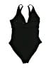 Nicole Miller Studio Solid Black One Piece Swimsuit Size L - photo 2
