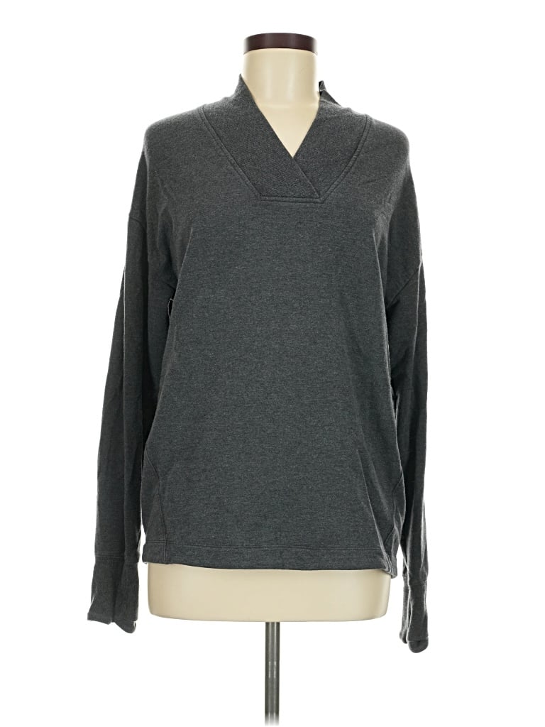 Pre-owned Athleta Long Sleeve T-shirt In Gray