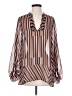 CAbi 100% Polyester Stripes Brown Long Sleeve Blouse Size S - photo 1