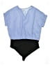 White Birch Color Block Blue Short Sleeve Blouse Size L - photo 1