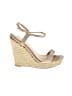 Badgley Mischka Gold Ivory Wedges Size 7 - photo 1