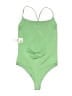 Express Solid Green One Piece Swimsuit Size XS - photo 2