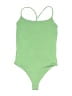 Express Solid Green One Piece Swimsuit Size XS - photo 1