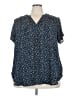 Torrid 100% Polyester Polka Dots Blue Short Sleeve Blouse Size 3X Plus (3) - photo 1