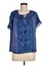 Calypso St. Barth Blue Short Sleeve Blouse Size Med (1) - photo 1
