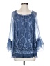 Tempo Paris Blue 3/4 Sleeve Blouse Size S - photo 1
