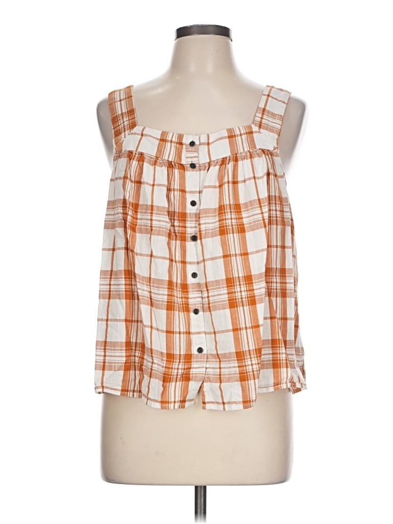Pre-owned A.n.a. A New Approach Tank Top Orange Square Neckline Tops