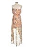 Forever 21 Floral Tan Cocktail Dress Size L - photo 2