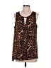 Express 100% Polyester Brown Sleeveless Blouse Size L - photo 1