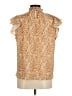 THML 100% Polyester Gold Sleeveless Blouse Size M - photo 2