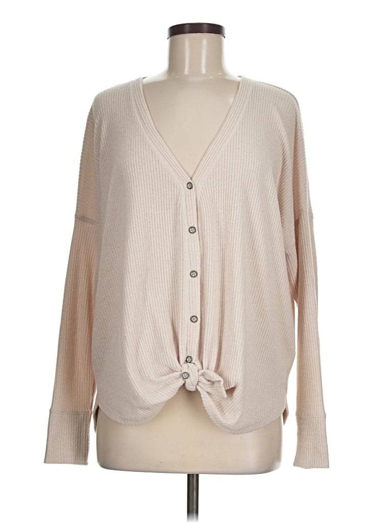 Pre-owned Abercrombie & Fitch Cardigan Sweater In Tan