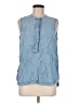 J.Crew Blue Sleeveless Button-Down Shirt Size 6 - photo 1
