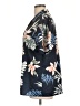 Unbranded Tropical Black Short Sleeve Blouse Size L - photo 5