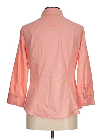 New York & Company 3/4 Sleeve Button-Down Shirt (view 2)