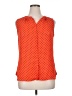Banana Republic 100% Polyester Polka Dots Orange Sleeveless Blouse Size 14 (petite) - photo 1