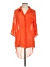 Spiegel Orange 3/4 Sleeve Button-Down Shirt Size 10 - photo 1