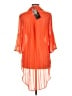 Spiegel Orange 3/4 Sleeve Button-Down Shirt Size 10 - photo 2
