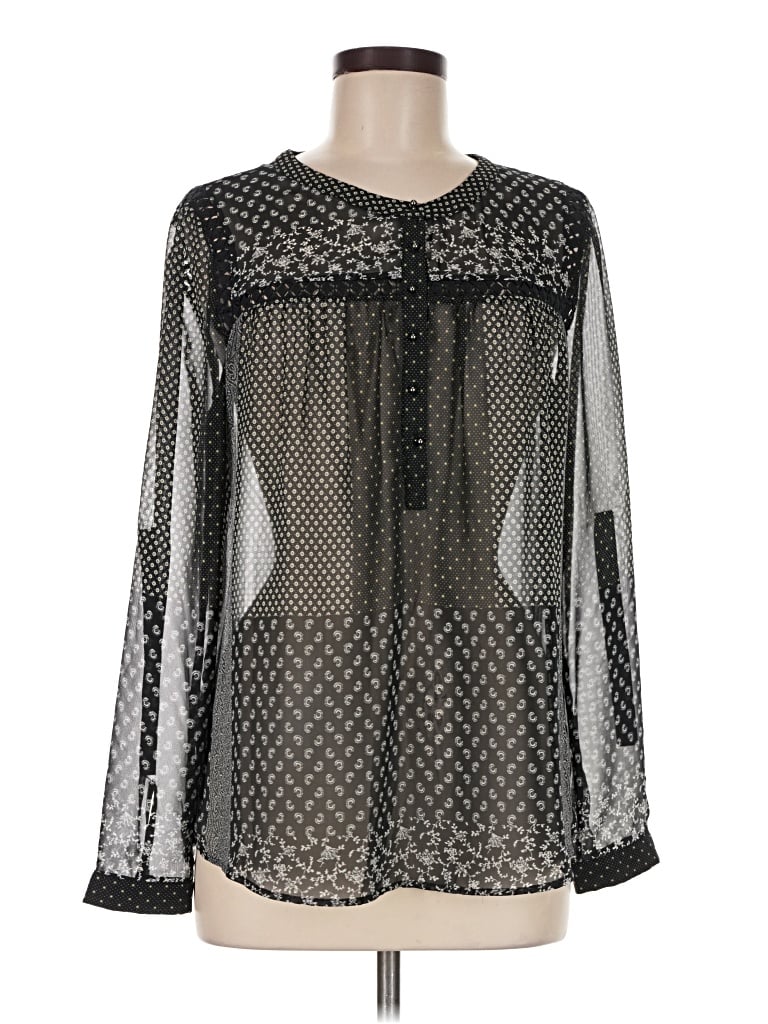 Pre-owned Daniel Rainn Long Sleeve Blouse In Black