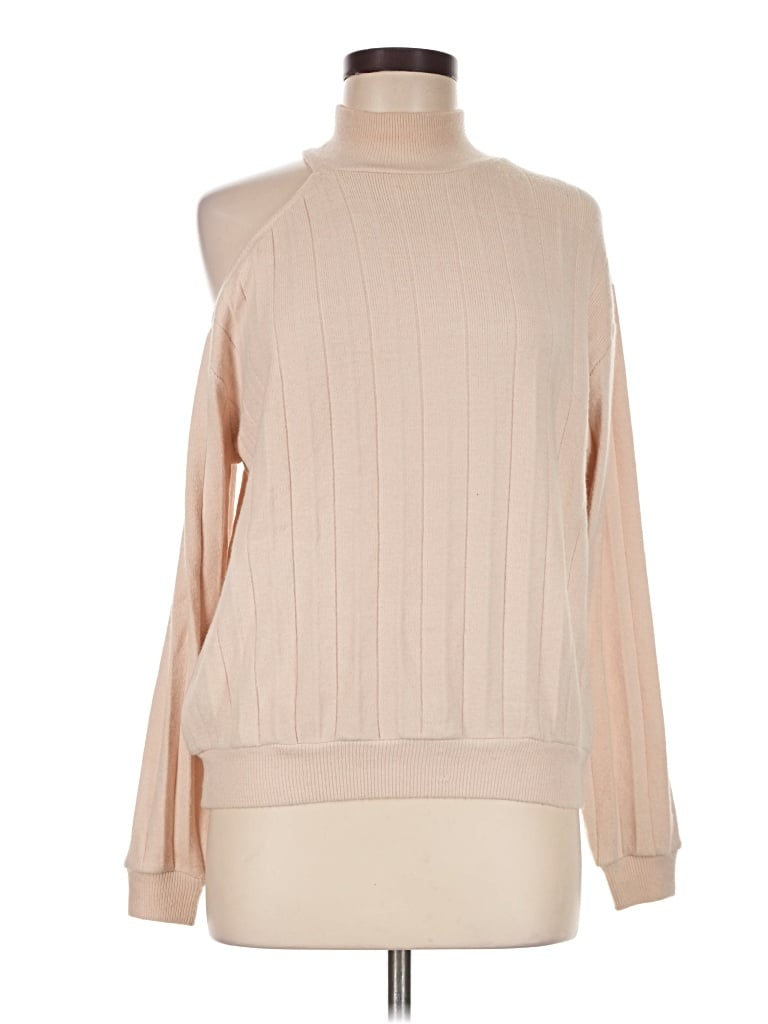 Pre-owned Zara Long Sleeve Blouse In Tan