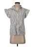 FRAME 100% Cotton Stripes Ivory Short Sleeve Blouse Size S - photo 1