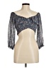 Papaya 100% Polyester Blue 3/4 Sleeve Blouse Size M - photo 1