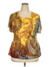 Appropriate Behavior 100% Polyester Yellow Short Sleeve Blouse Size 20 - photo 1