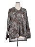 New York Laundry Animal Print Silver Long Sleeve Blouse Size 2X - photo 1