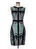 BCBGMAXAZRIA 100% Polyester Graphic Teal Cocktail Dress Size 10 (petite) - photo 1