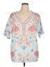 Unbranded 100% Polyester Silver Short Sleeve Blouse Size XL - photo 1