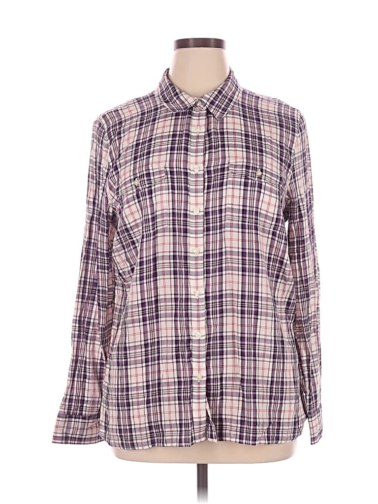 Pre-owned Talbots Outlet Long Sleeve Button Down Shirt In Purple