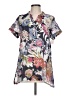 Assorted Brands Floral Gray Short Sleeve Blouse Size L - photo 1