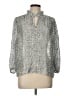 BA&SH Animal Print Silver 3/4 Sleeve Blouse Size Lg (3) - photo 1