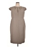 Talbots 100% Polyester Solid Tan Casual Dress Size 14 - photo 1