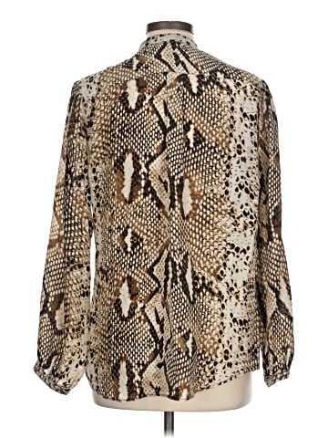 Zoe & Sam Long Sleeve Silk Top (view 2)