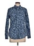 Talbots 100% Cotton Animal Print Blue Long Sleeve Button-Down Shirt Size L - photo 1
