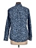 Talbots 100% Cotton Animal Print Blue Long Sleeve Button-Down Shirt Size L - photo 2