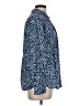 Talbots 100% Cotton Animal Print Blue Long Sleeve Button-Down Shirt Size L - photo 4
