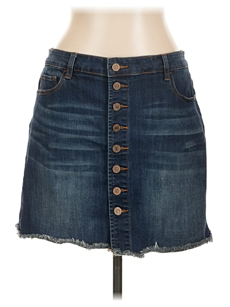 Pre-owned Indigo Rein Denim Skirt In Blue