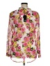 Kut from the Kloth 100% Polyester Floral Pink Long Sleeve Blouse Size XL - photo 2