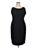 Kasper Solid Black Cocktail Dress Size 14 (petite) - photo 1