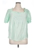 Peach Green Short Sleeve Blouse Size 1X - photo 1