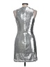 Avec Les Filles 100% Polyester Metallic Silver Cocktail Dress Size 10 - photo 2