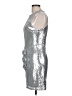 Avec Les Filles 100% Polyester Metallic Silver Cocktail Dress Size 10 - photo 5