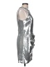 Avec Les Filles 100% Polyester Metallic Silver Cocktail Dress Size 10 - photo 4