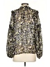 Calligraphie 100% Polyester Floral Gold 3/4 Sleeve Blouse Size S - photo 2