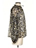 Calligraphie 100% Polyester Floral Gold 3/4 Sleeve Blouse Size S - photo 4