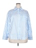 Unbranded 100% Polyester Stripes Blue Long Sleeve Blouse Size 2X - photo 1