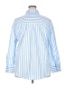 Unbranded 100% Polyester Stripes Blue Long Sleeve Blouse Size 2X - photo 2